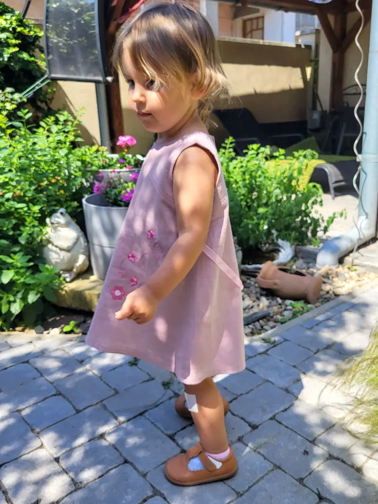 Dievčenské šaty Lienka ľanové veľk. (80, 92 a 98)