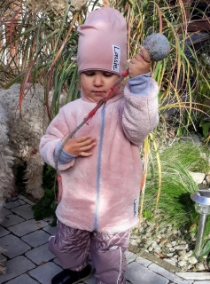 Dievčenská mikina na zips huňatá ružová veľ.(74/80, 86/92, 98/104, 110/116, 122/128, 134/140, 146/152)