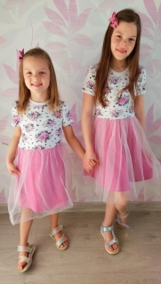 Dievčenské šaty Jela s tylom veľk.(104/110, 116/122, 128/134, 140/146)