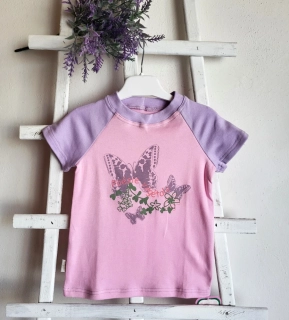 Dievčenské bavlnené tričko Motýľ veľ.(98/104, 116/122, 134/140)