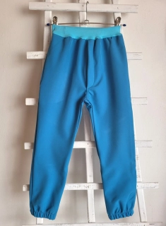 Nohavice softshellové zateplené modré (122/128 a 134/140)