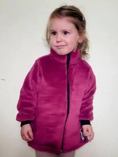 Teplá detská mikina huňatá bordová veľk.(86/92, 98/104, 110/116, 122/128, 134/140)