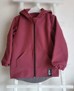 Detská softshellová bunda s flisom bordová veľk.(86/92, 98/104, 122/128, 134/140)