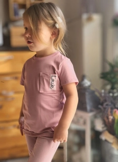 Dievčenské letné tričko púdrové veľk.(92/98, 104/110, 128/134, 140/146)