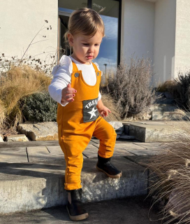 Detské tepláky trakové Trendy mustard veľk.80