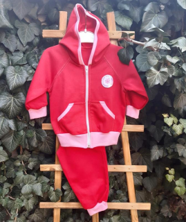 Dievčenská tepláková súprava červená 80