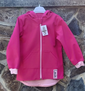 Dievčenská bunda softshell ružová 110/116