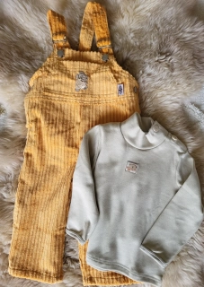 Chlapčenská súprava kord mustard veľ.80