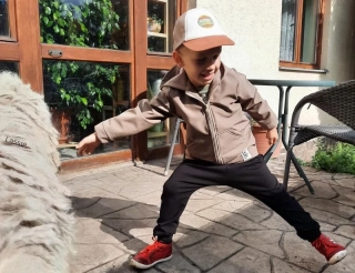 Chlapčenská prechodná bunda softshell latte 98/104
